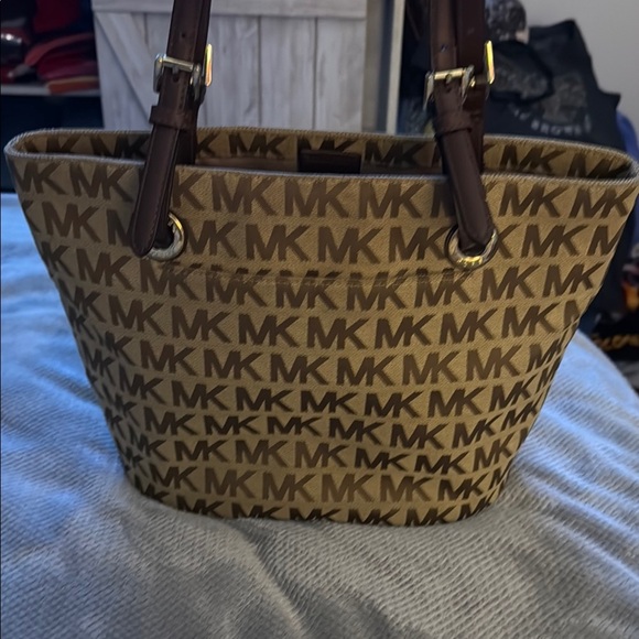 Michael Kors Brown Monogram Tote Bag - Picture 1 of 6